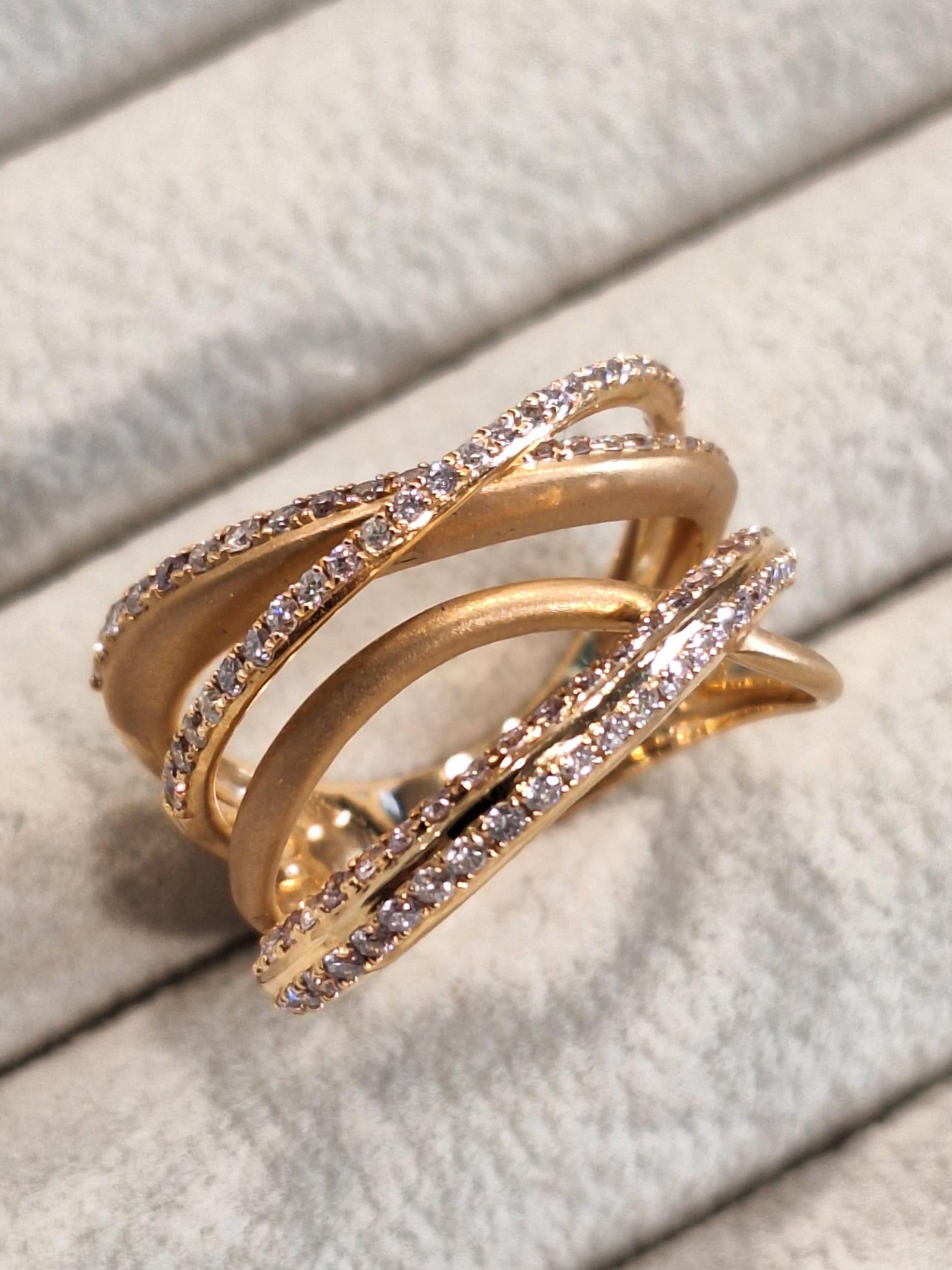 18K Rose Gold Diamond Ring For Sale 4