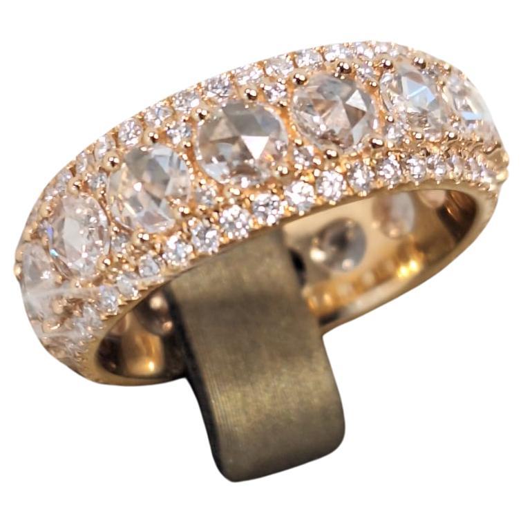 18K Rose Gold Diamond Ring For Sale