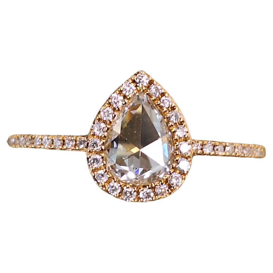18K Rose Gold Diamond Ring For Sale