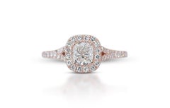 18K Rose Gold Diamond Ring with 1.03ct Natural Diamonds