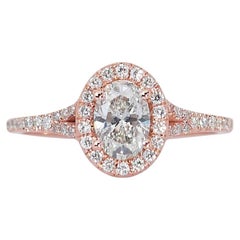 18K Rose Gold Diamond Ring with Natural Diamonds