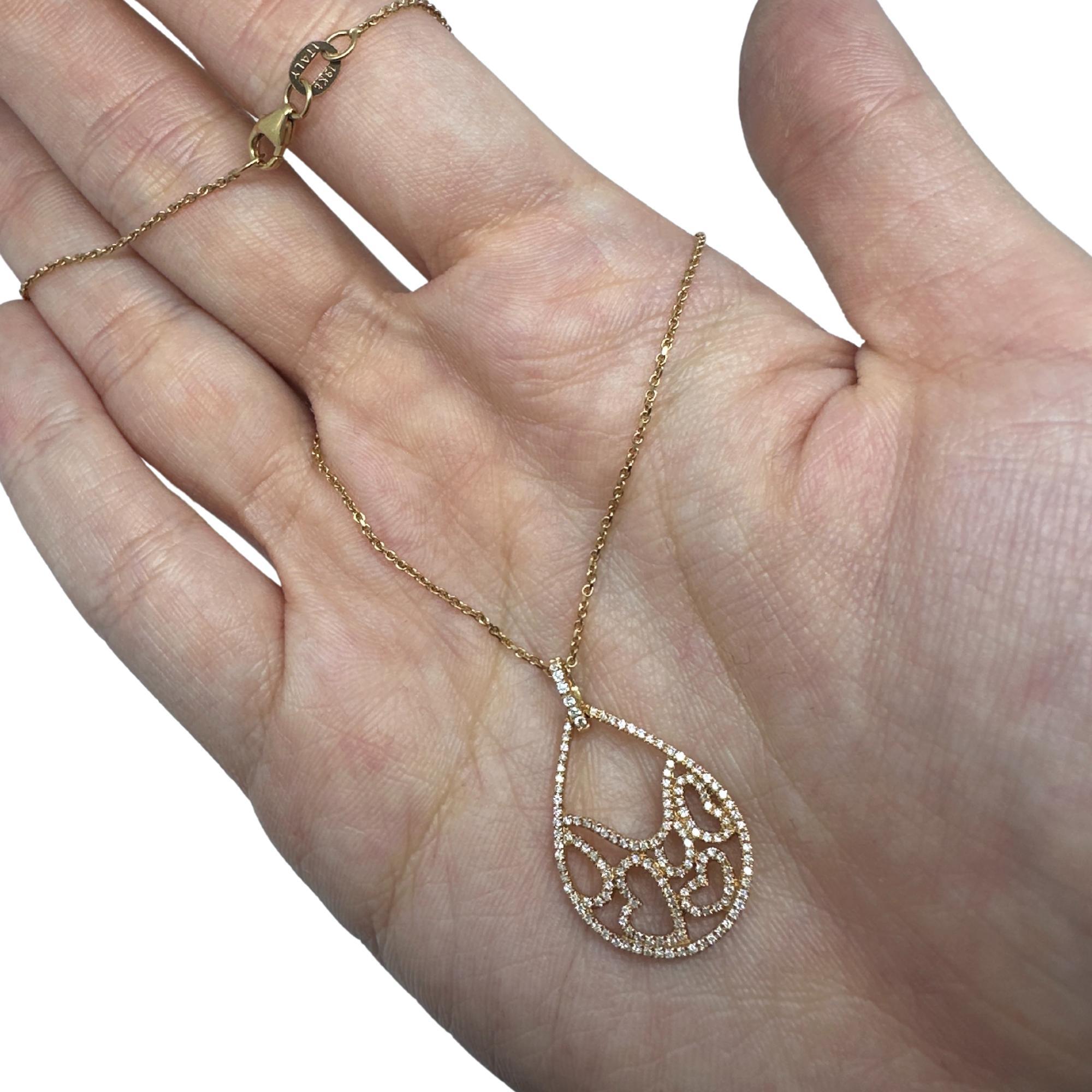 Collana con ciondolo a forma di cuore con diamante in oro rosa 18K in vendita 3