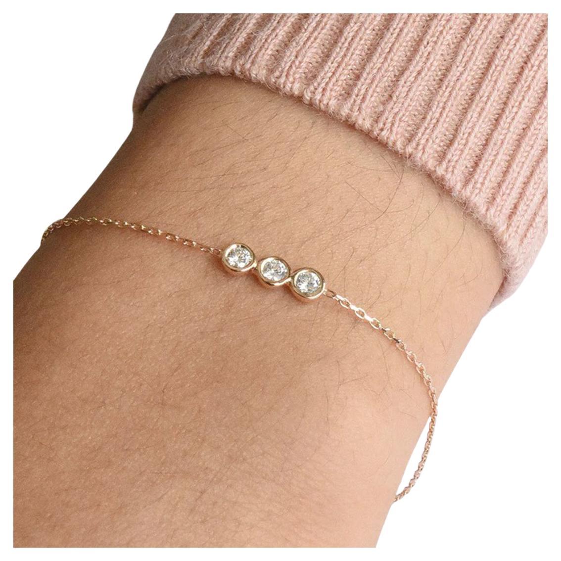 Hermes Diamond Gold Bracelet at 1stDibs