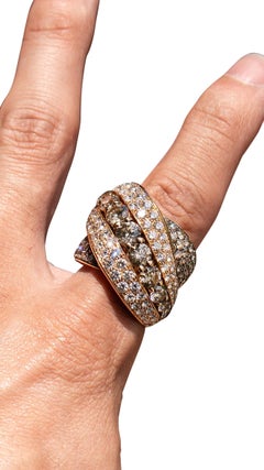18k Rose Gold Diamond Wave Band Approx 11 CTW