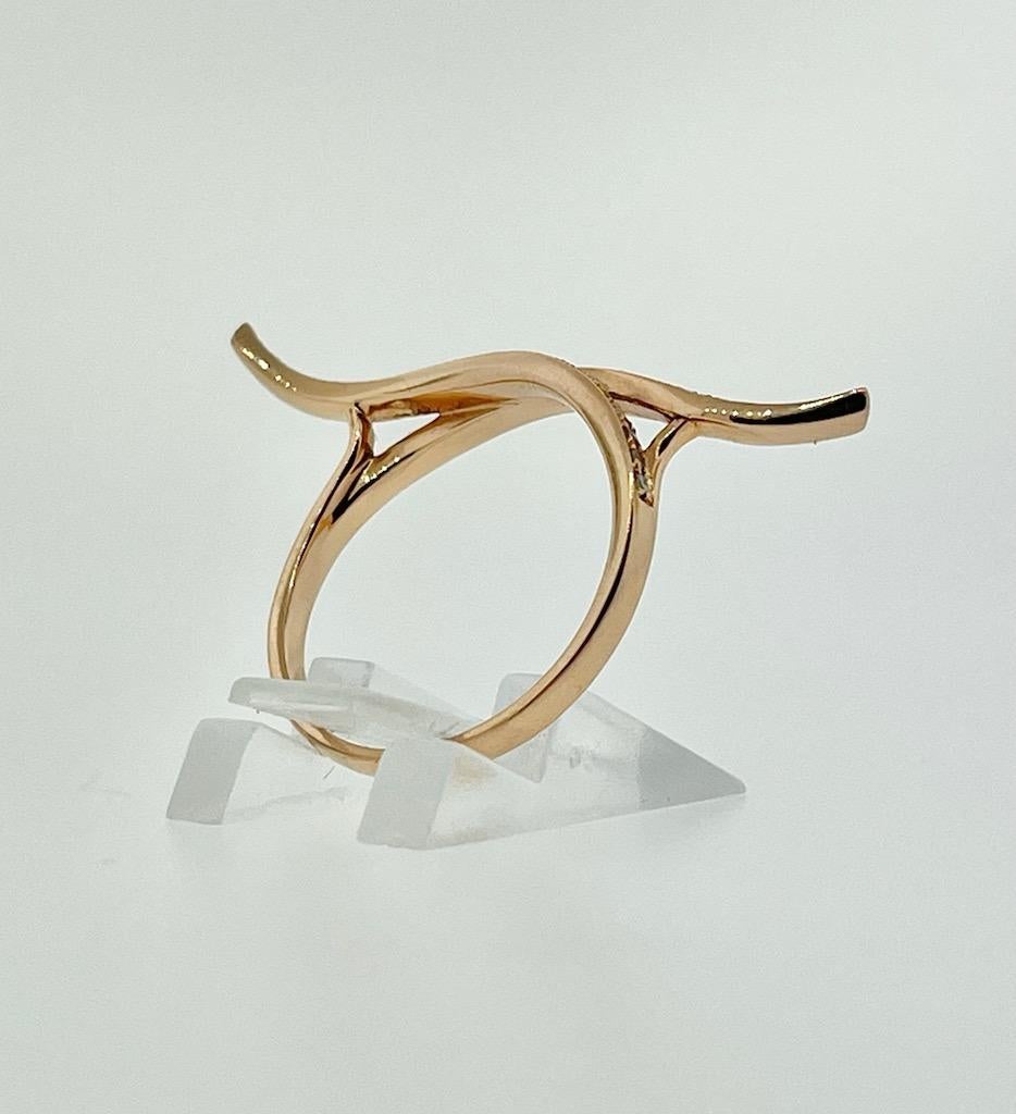 Women's 18K Rose Gold Diamond Wrap Ring For Sale