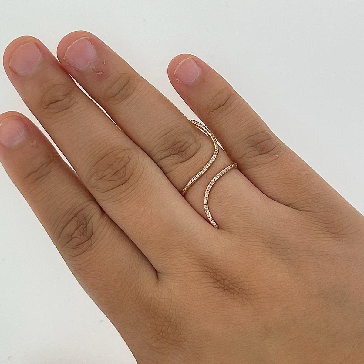 18K Rose Gold Diamond Wrap Ring In New Condition For Sale In Los Angeles, CA