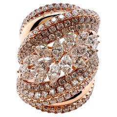 18k Rose Gold Diamond Wreath Style Ring Band