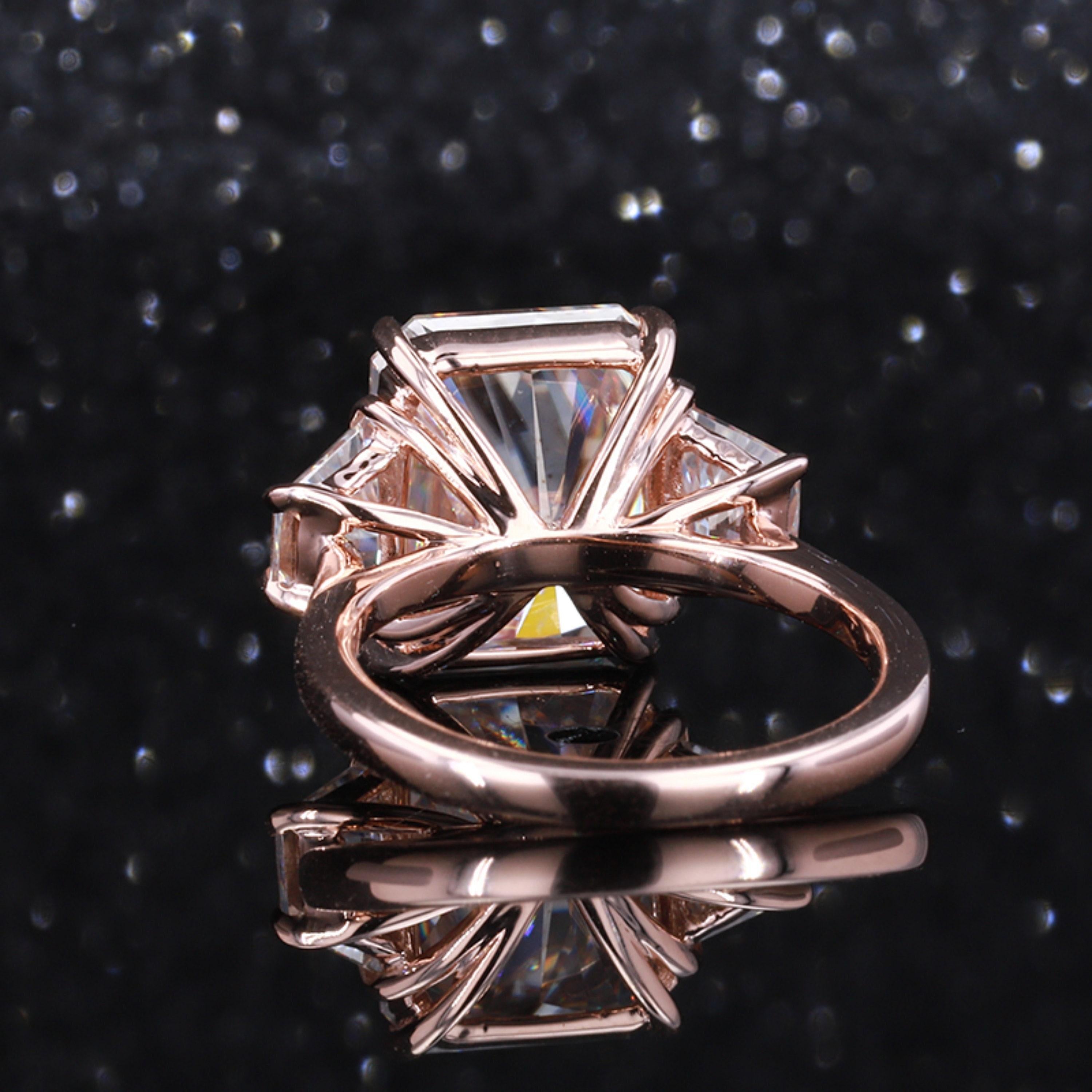 For Sale:  Art Deco 4 Carat Certified Natural Diamond Engagement Ring in 18K Rose Gold 4