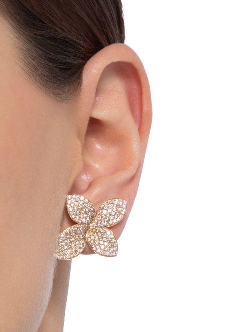 Modern 18K Rose Gold Diamonds Earrings For Sale