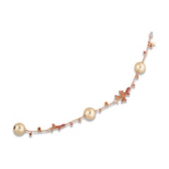 18K Rose Gold, Diamonds, Sapphires, Gold Pearls, Bracelet