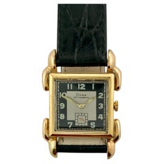 18k Rose Gold Doxa Watch circa 1946 Very Rare Brand