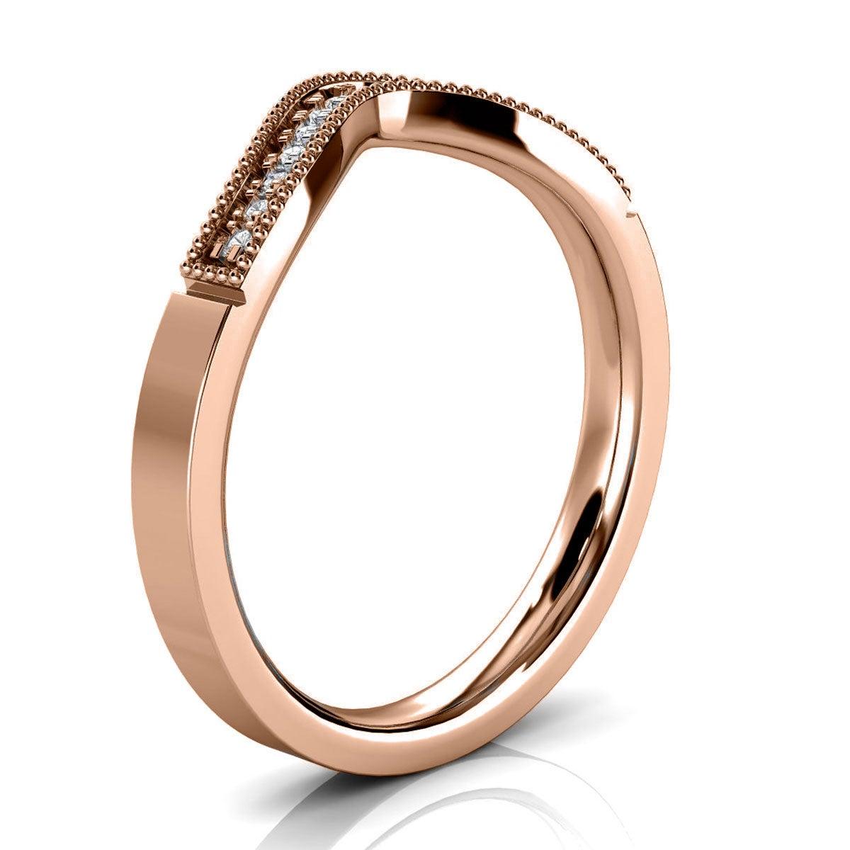 For Sale:  18k Rose Gold Eleanor Curve Diamond Ring '1/10 Ct. tw' 2
