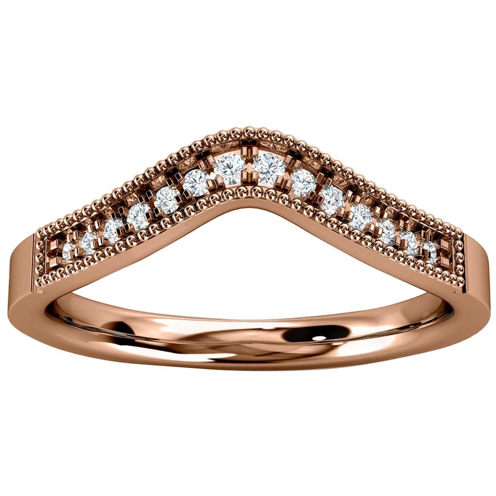 For Sale:  18k Rose Gold Eleanor Curve Diamond Ring '1/10 Ct. tw'