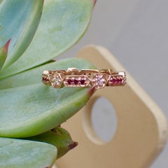 18k Rose Gold Eternity Band with 0.19 carats of Diamond and 0.20 carats of Ruby