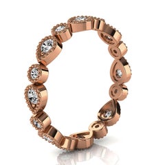 18K Rose Gold Eternity Milgrain Organic Design Diamond Ring '2/5 Ct. tw'