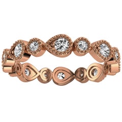 18K Rose Gold Eternity Milgrain Organic Design Diamond Ring '2/5 Ct. tw'
