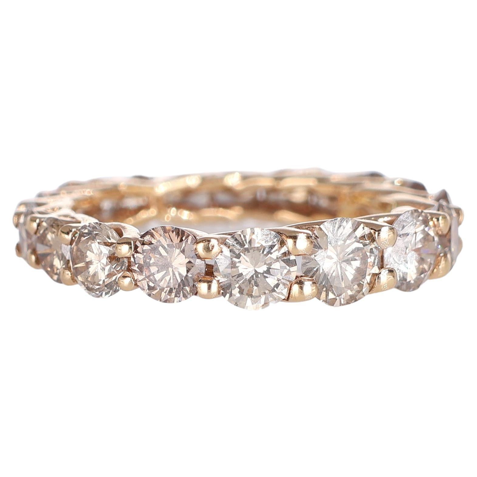 Ewigkeitsring aus 18 Karat Roségold mit braunen Diamanten
