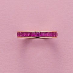 18K Rose Gold Eternity Ring with Ruby