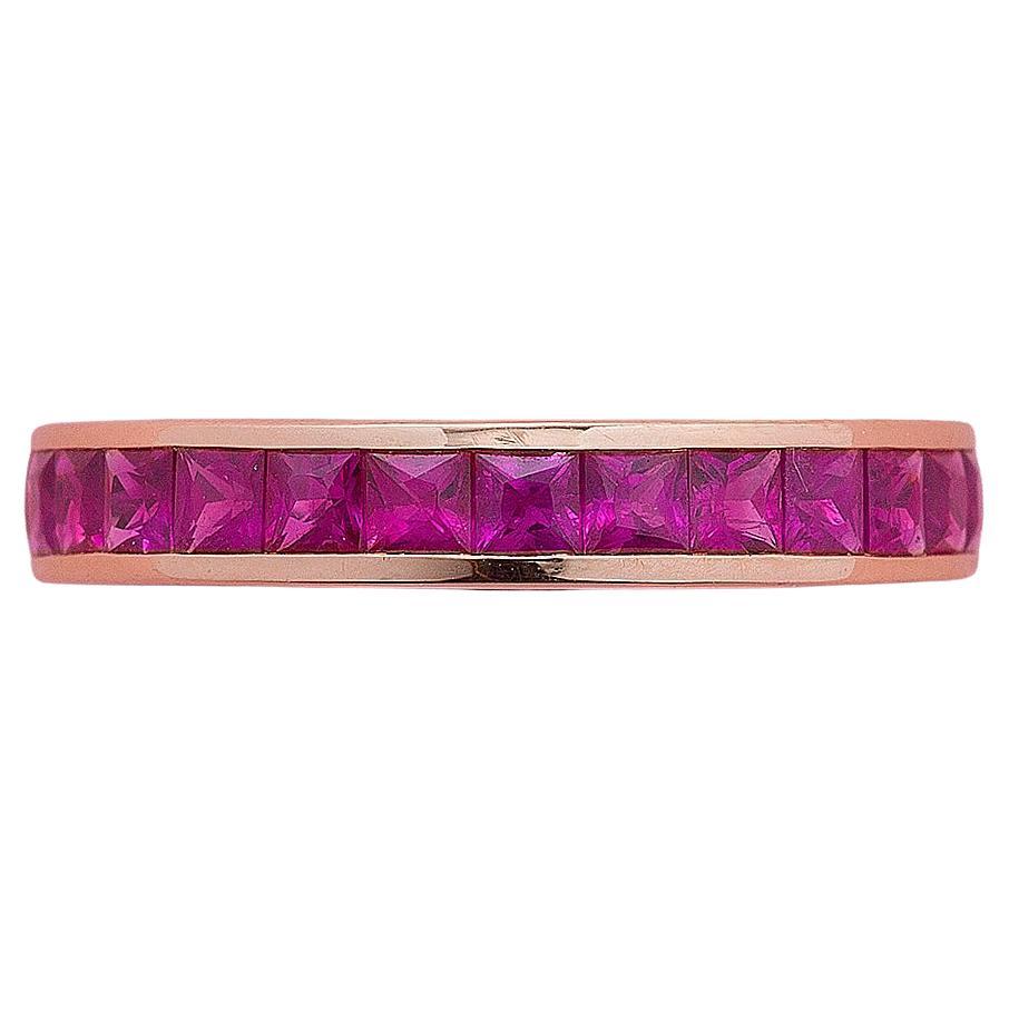 18K Rose Gold Eternity Ring with Ruby