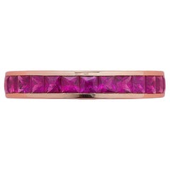 18K Rose Gold Eternity Ring with Ruby