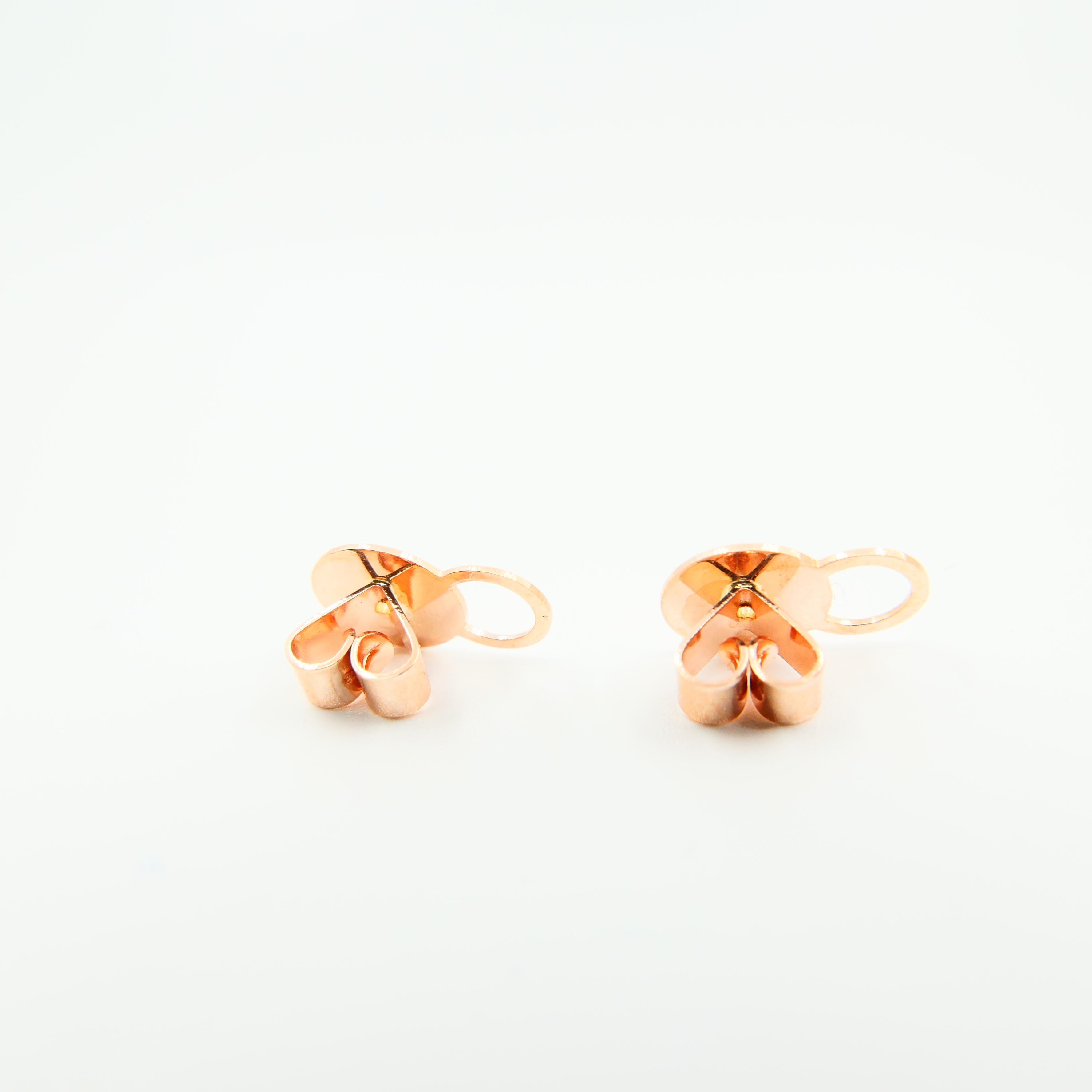 Cushion Cut 18 Karat Rose Gold Faceted Citrine 13.19 Carat and Diamond Stud Earrings For Sale