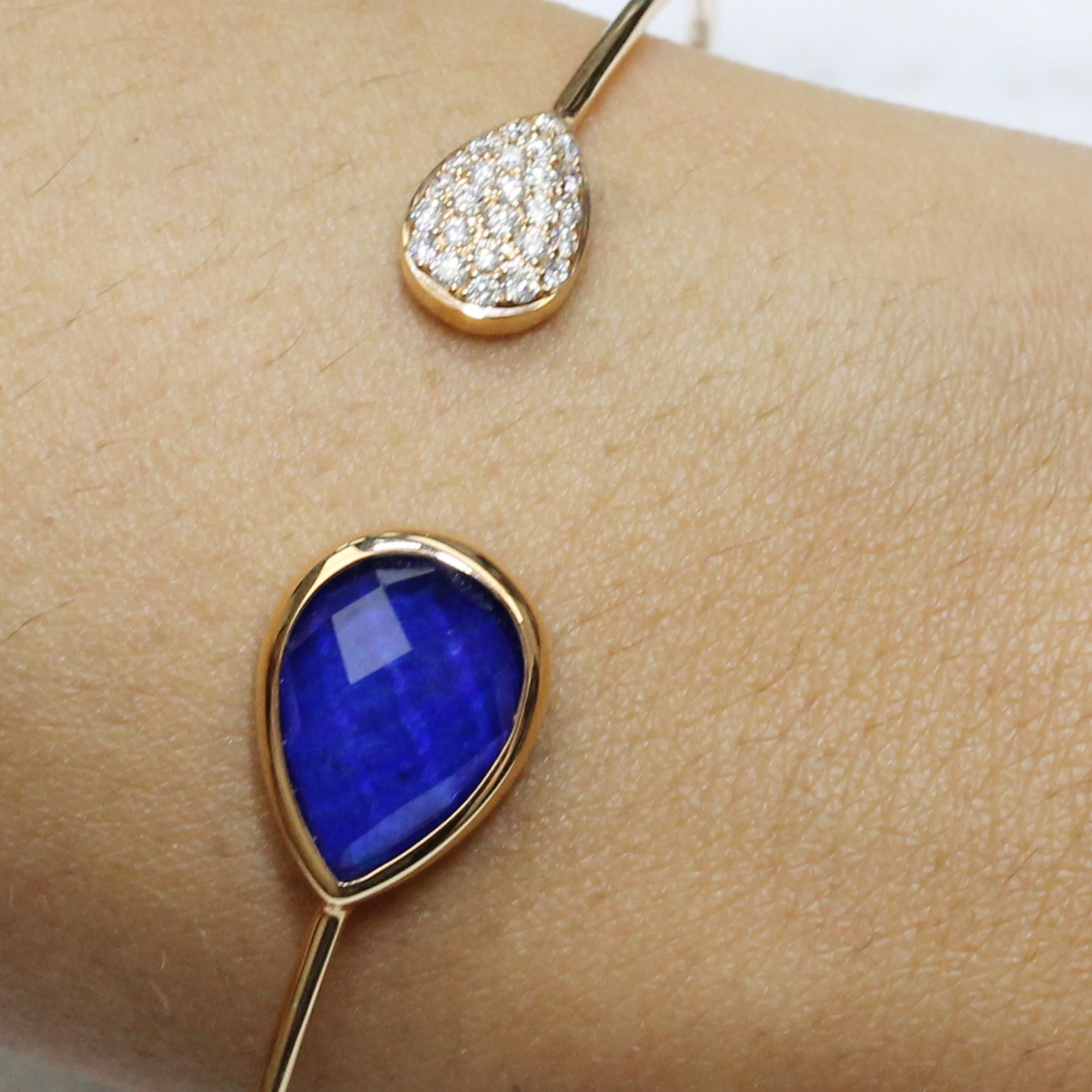 lapis lazuli and rose quartz bracelet