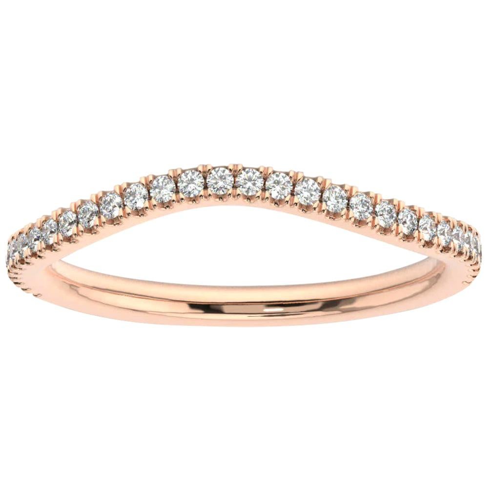 18k Rose Gold Frances Petite Curve Diamond Ring '1/5 Ct. tw' For Sale