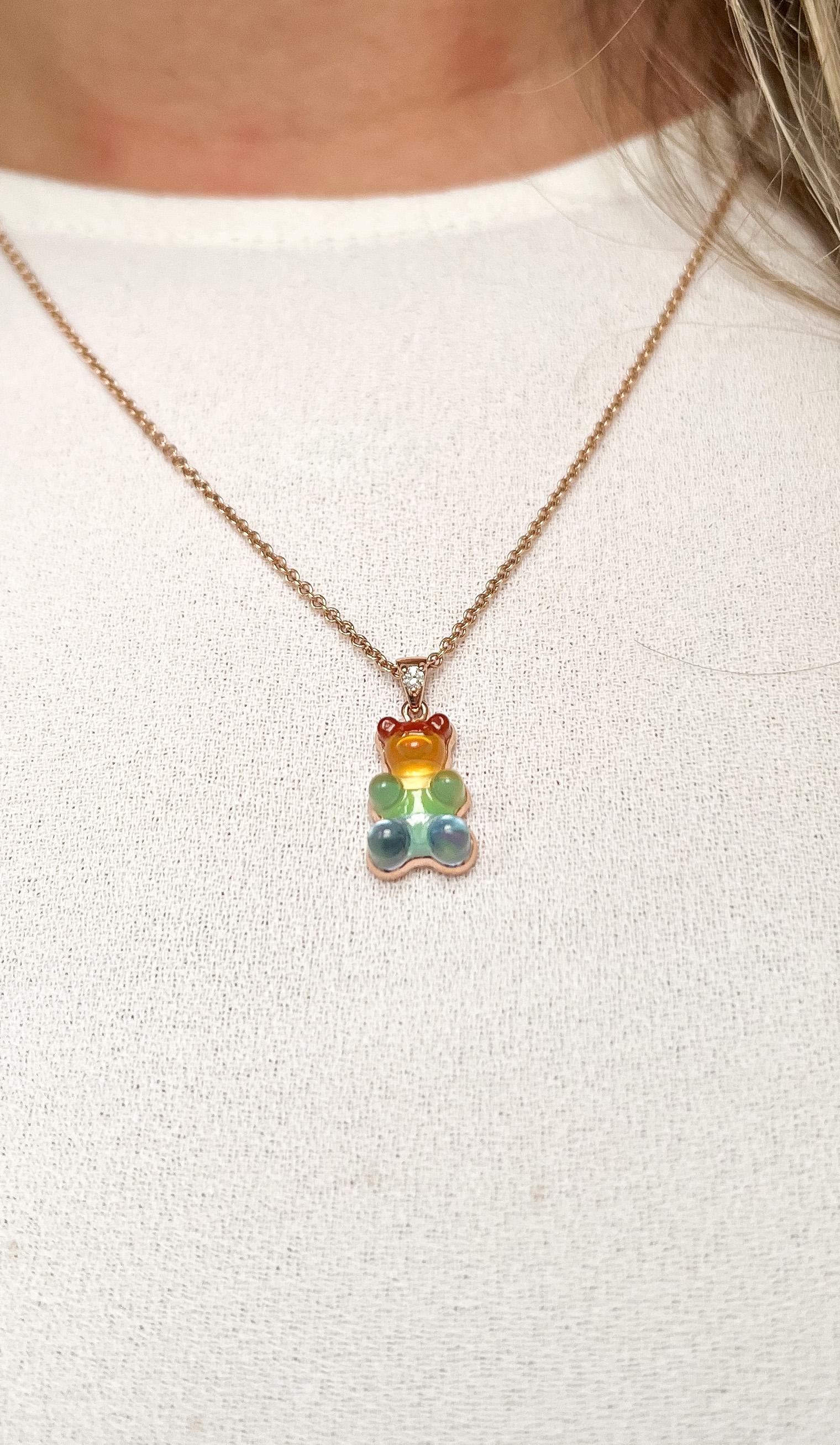 Rainbow is a bespoke kind of Gemmy Bear. This Bear brings a combination of intentions of all stones below. A great cocktail!

Stone: carnelian - fanta opal - yellow opal - chrysoprase - topaz - amethyst
Provenance stone: varies
Size bear: 8,5mm