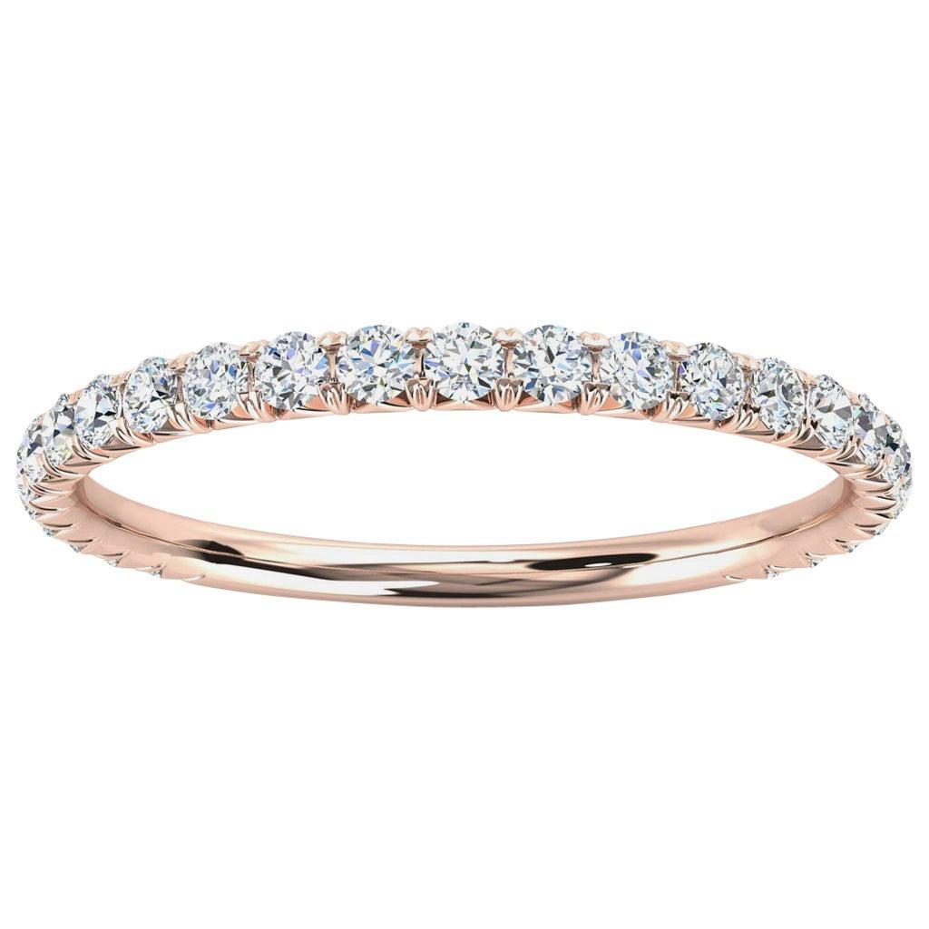 For Sale:  18k Rose Gold GIA French Pave Diamond Ring '1/3 Ct. Tw'