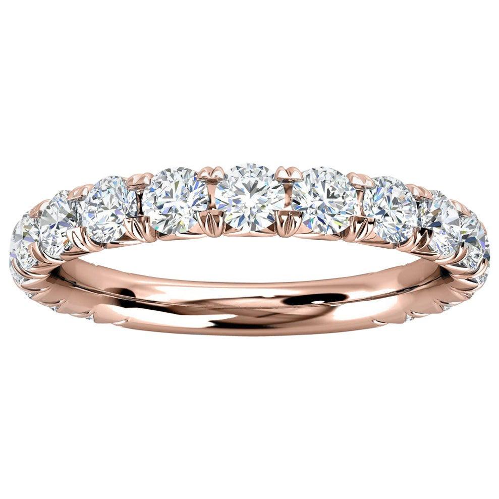 18 Karat Roségold GIA französischer Pavé-Diamantring '1 Ct. tw'