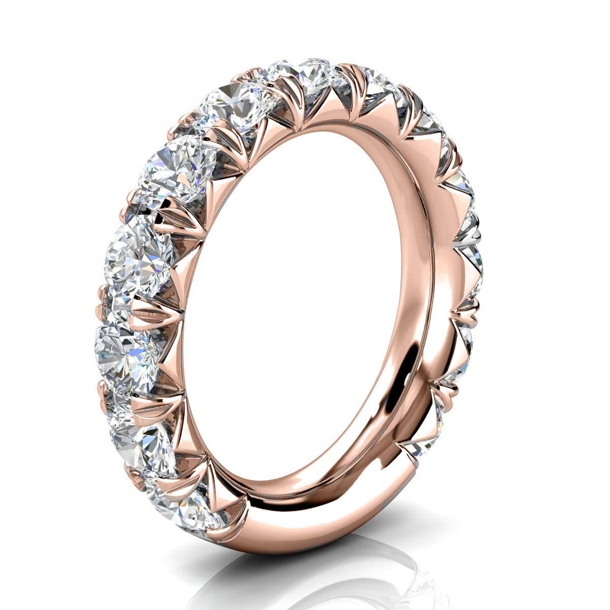 For Sale:  18k Rose Gold GIA French Pave Diamond Ring '3 Ct. Tw' 2