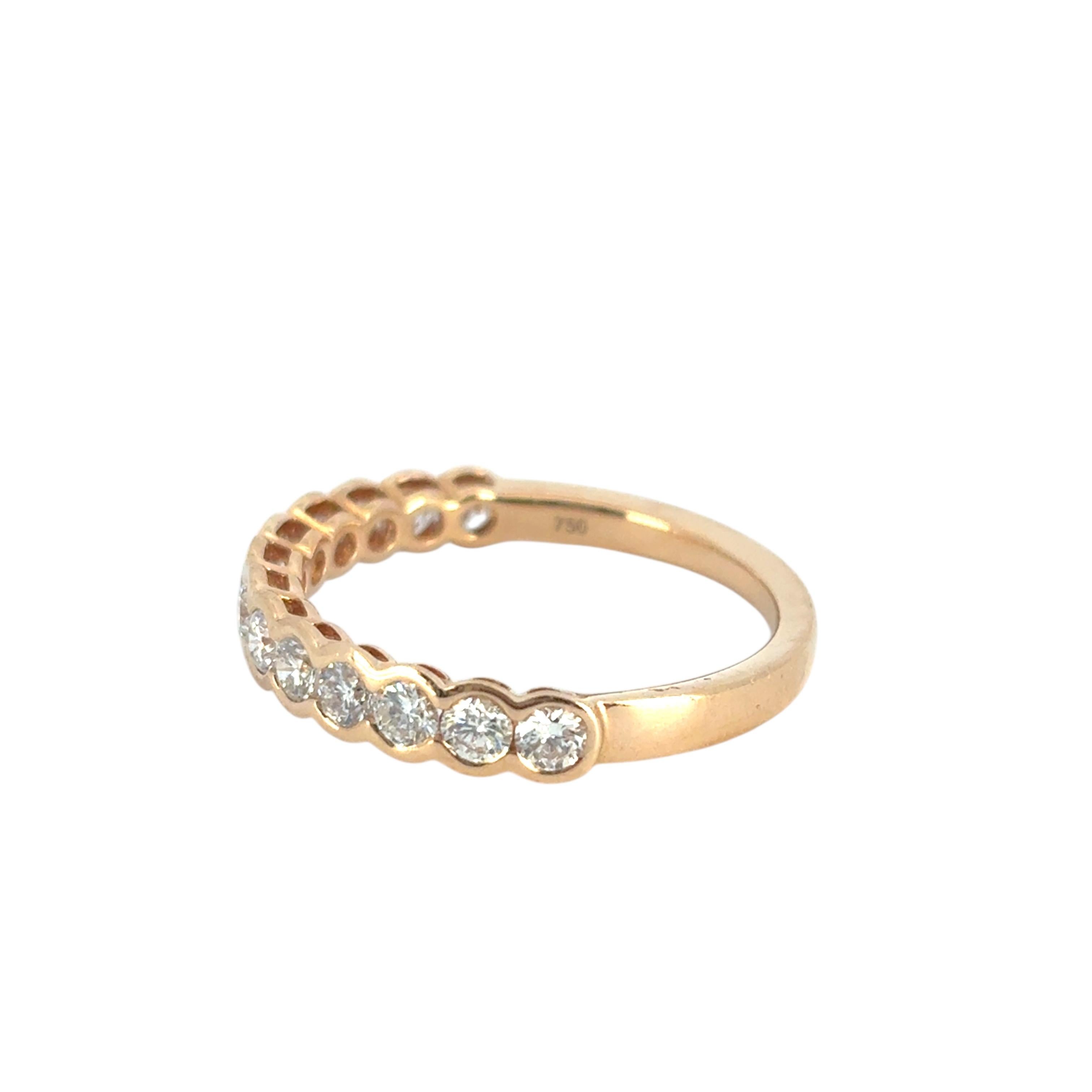 Anello con diamante a metà strada in oro rosa 18k in vendita 4