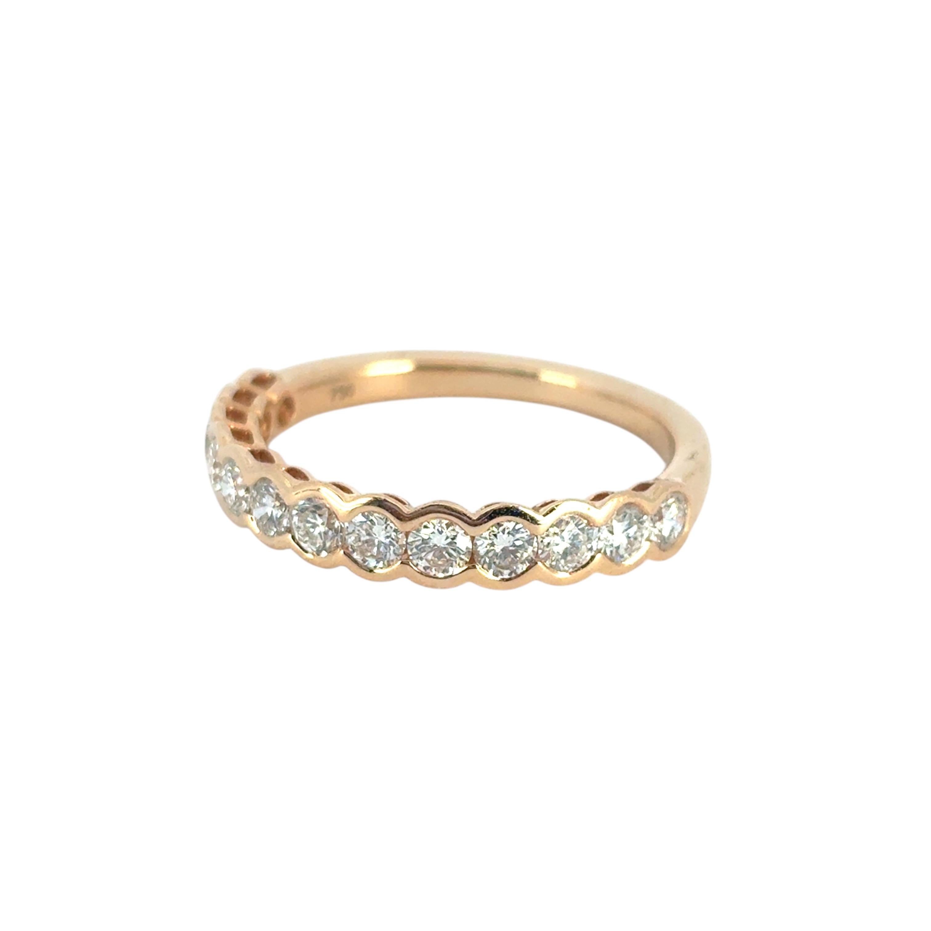 Anello con diamante a metà strada in oro rosa 18k in vendita 5