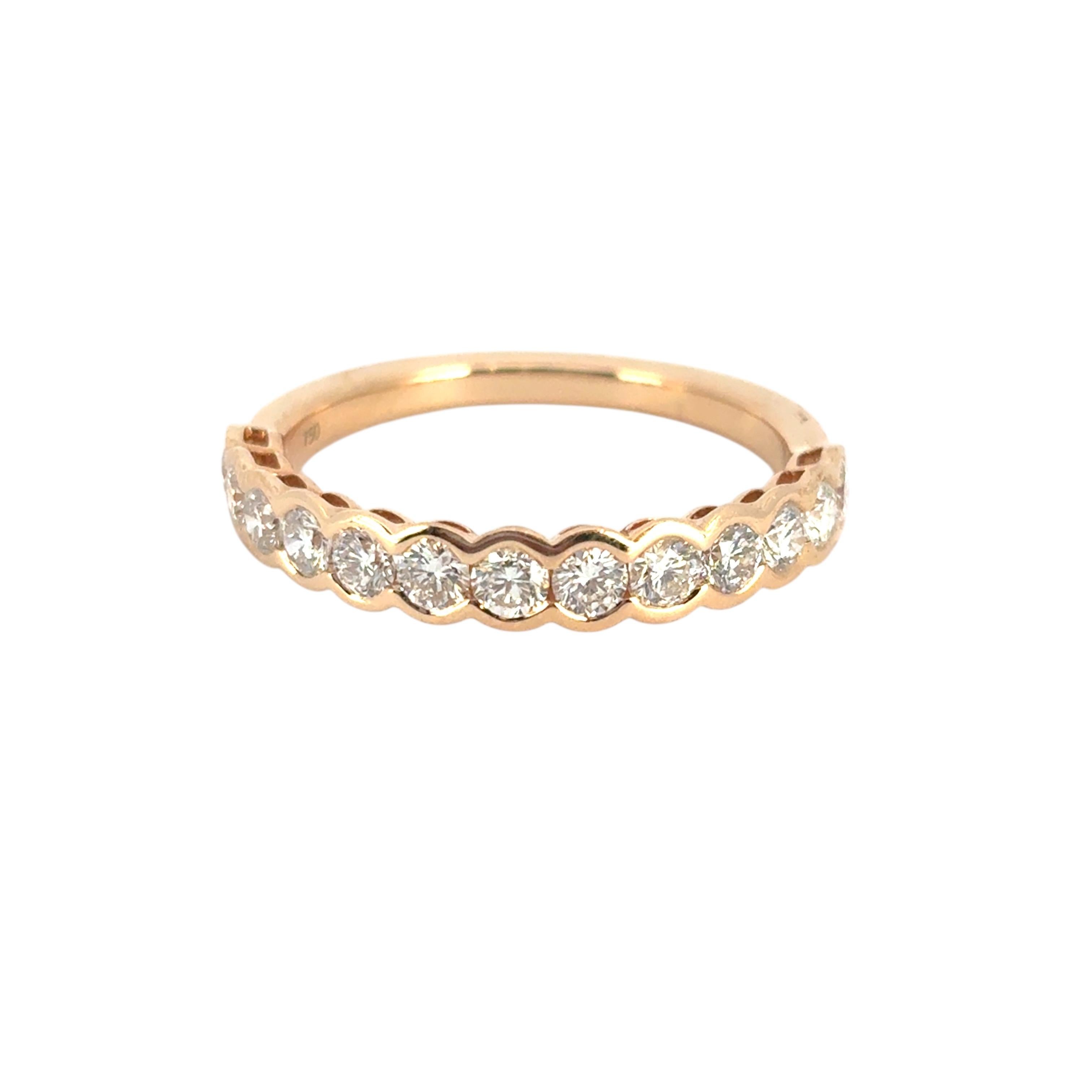 Anello con diamante a metà strada in oro rosa 18k in vendita 6
