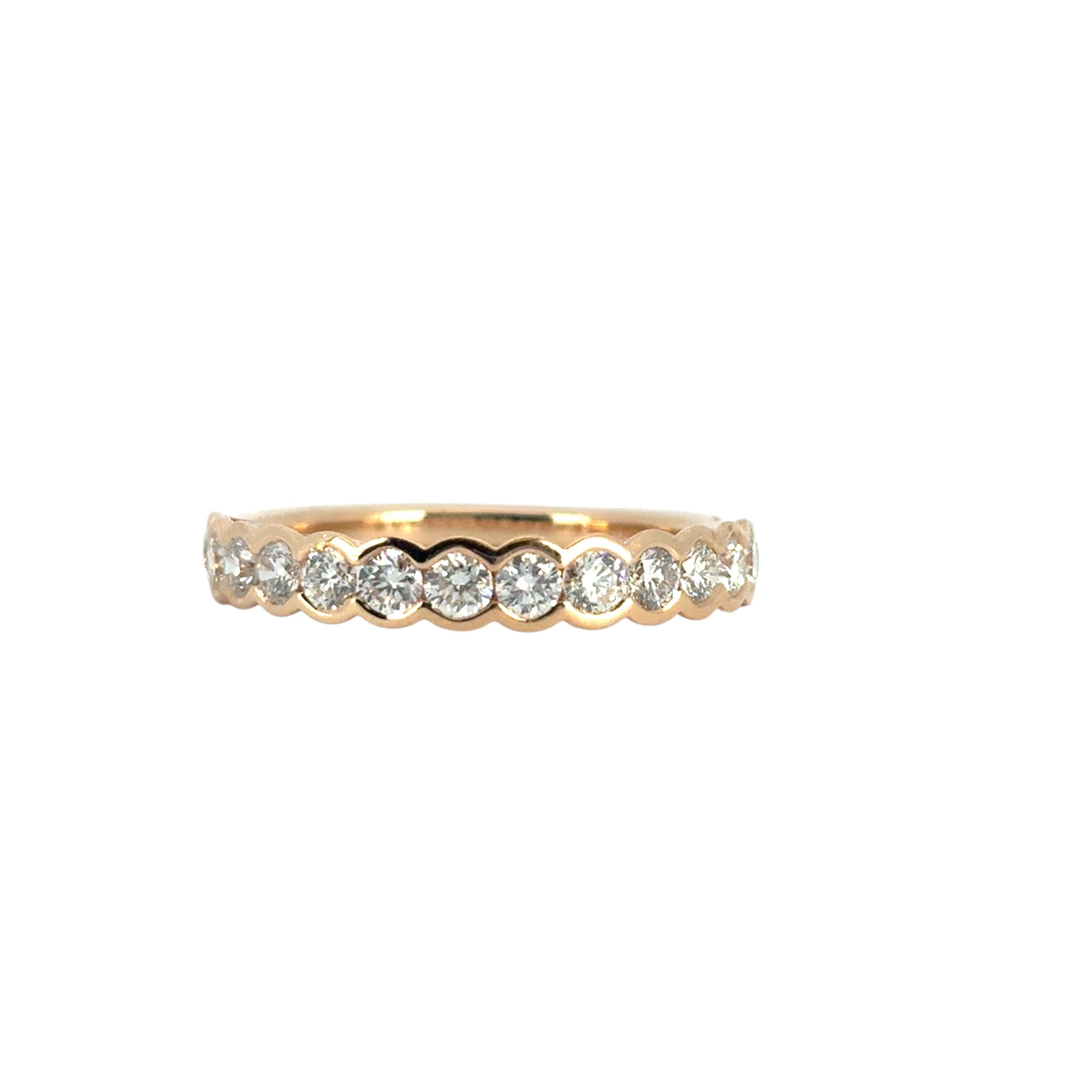 Anello con diamante a metà strada in oro rosa 18k in vendita 7