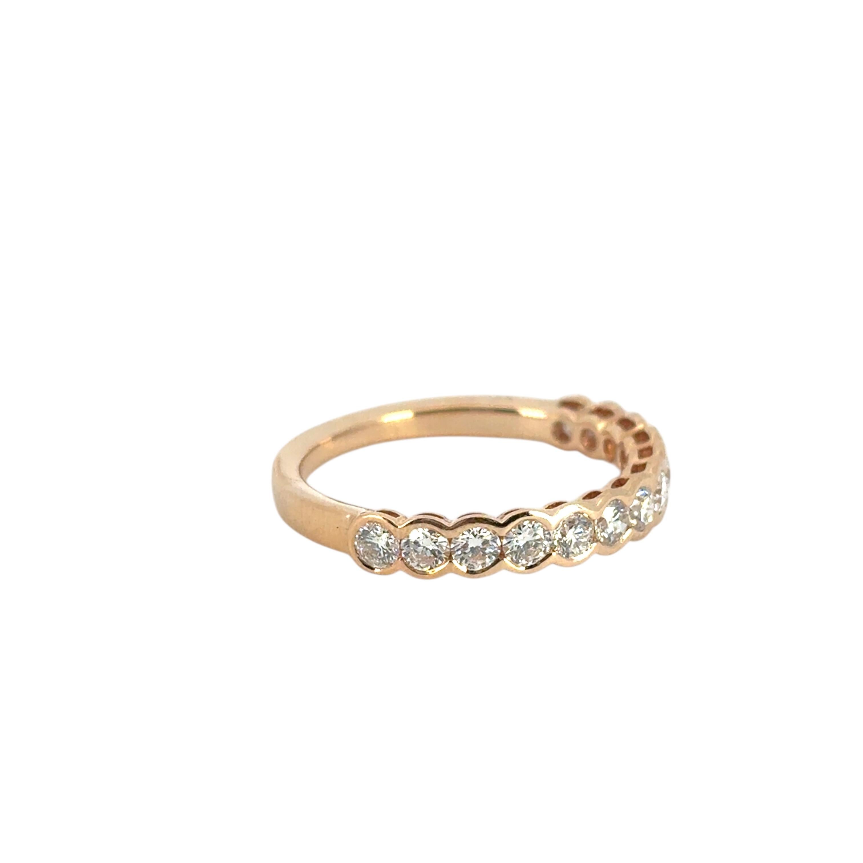Anello con diamante a metà strada in oro rosa 18k In condizioni ottime in vendita a Boca Raton, FL