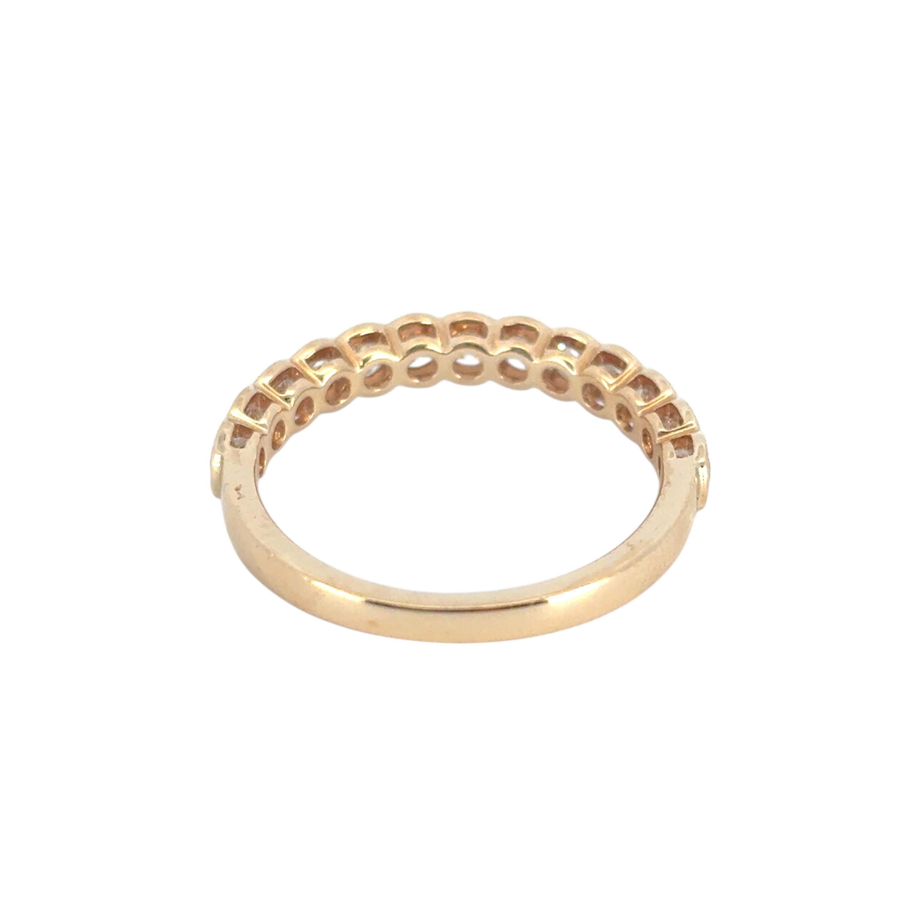 Anello con diamante a metà strada in oro rosa 18k in vendita 1