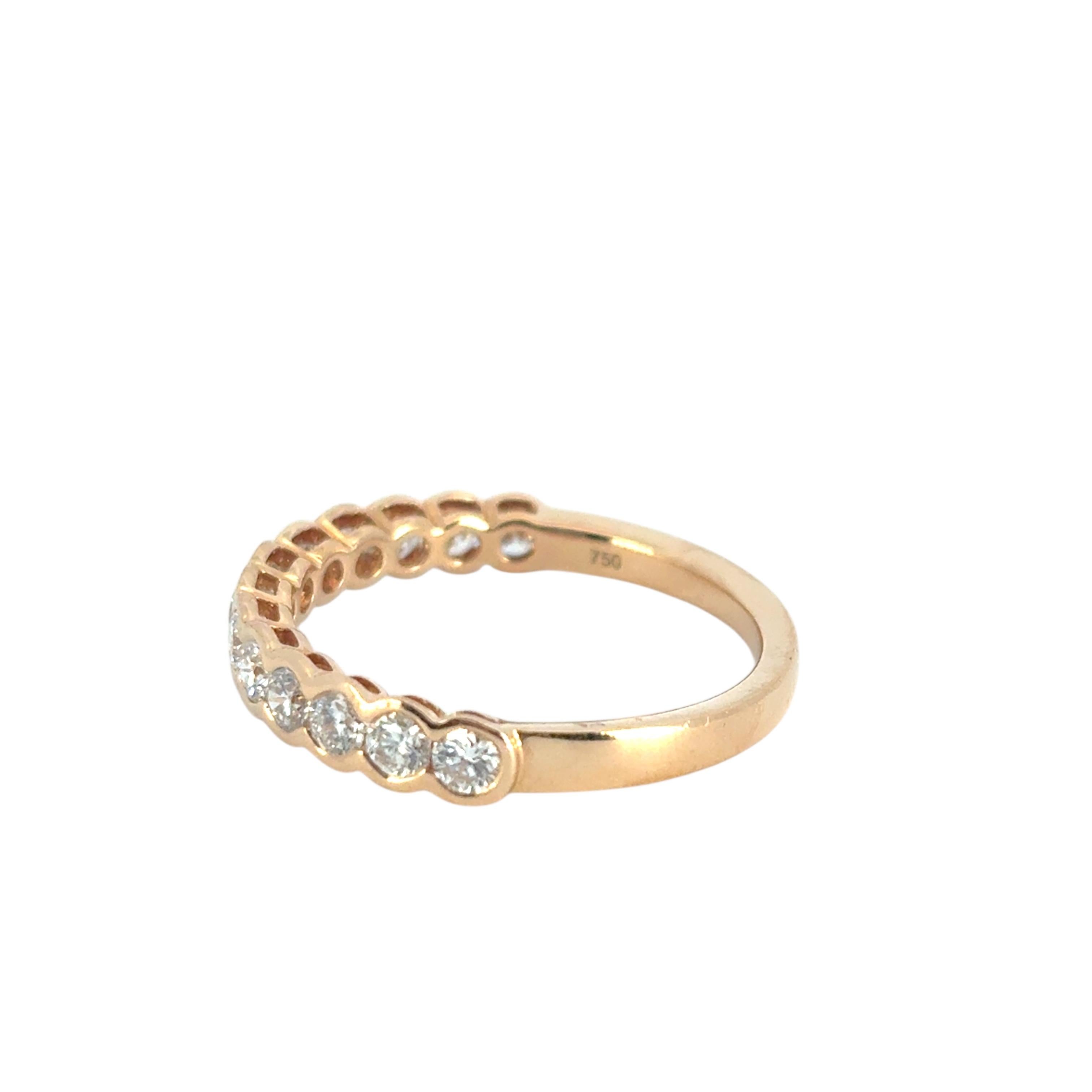 Anello con diamante a metà strada in oro rosa 18k in vendita 3