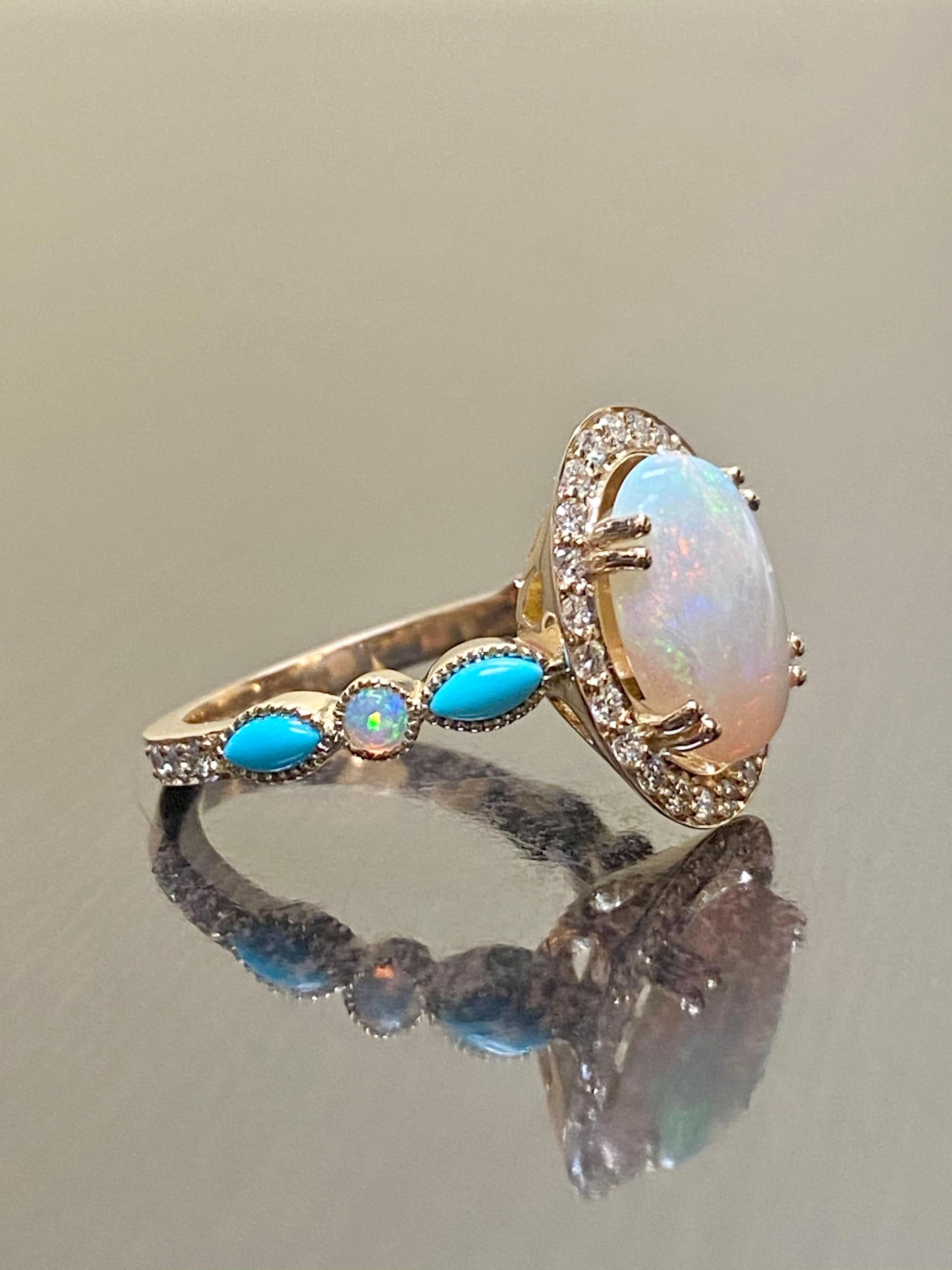 rose gold turquoise engagement ring