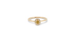 18k Rose Gold Halo Oval Fancy Ring 0.25 Ct Natural Diamonds Aig Certificate