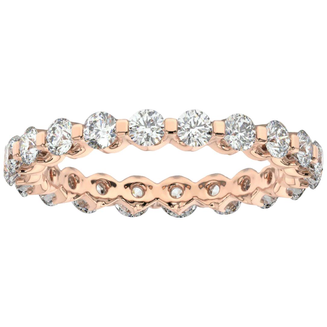 18K Rose Gold Harlow Eternity Diamond Ring '1 1/2 Ct. tw' For Sale