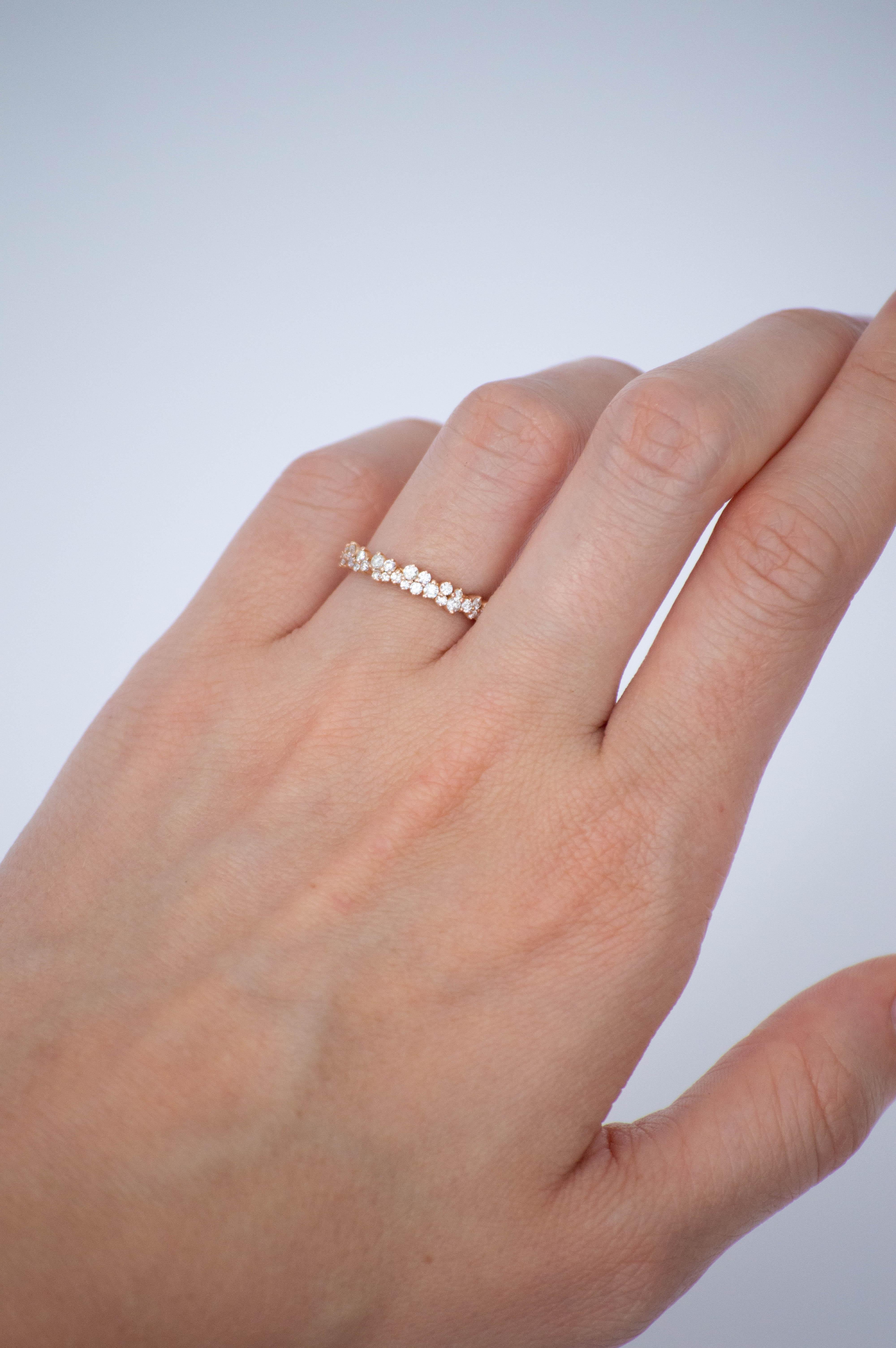Introducing Harmony, 18k Gold and Round Brilliant Diamond Band - a stunning piece of jewelry that exudes elegance, sophistication, and timeless beauty.

Crafted from premium 18k gold and featuring a classic design of round brilliant diamonds, this