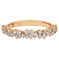 18k Rose Gold Harmony Round Brilliant Diamond Band