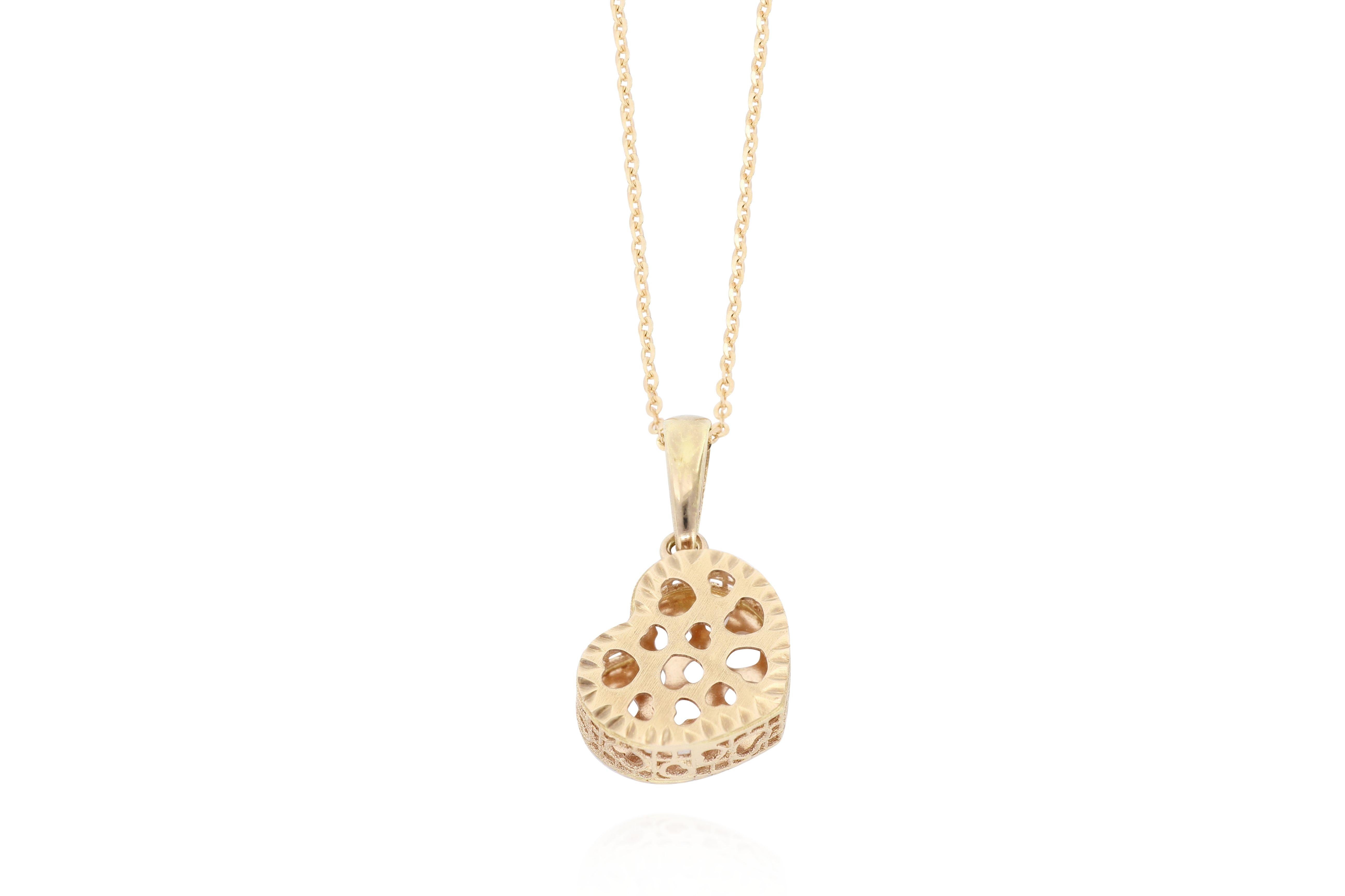 Contemporary 18k Rose Gold Heart Shape Pendant Necklace For Sale