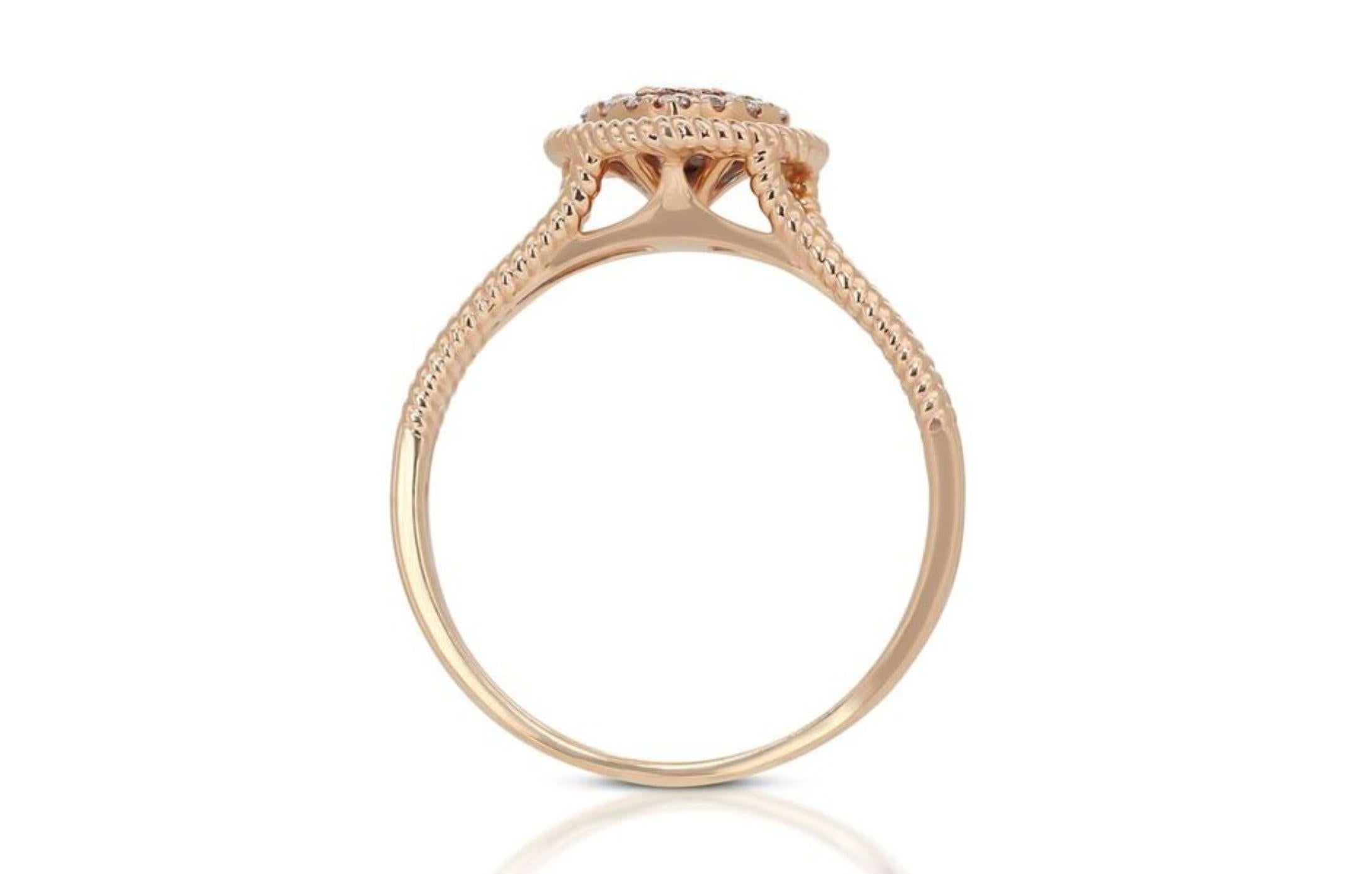 18K Rose Gold Heart-shaped Ring with 0.25ct Natural Diamond For Sale 3
