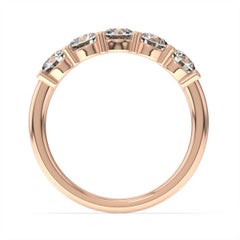 18 Karat Roségold Ring mit 5 Steinen '1 Ct. tw'