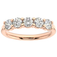 18 Karat Roségold Ring mit 5 Steinen '1 Ct. tw'