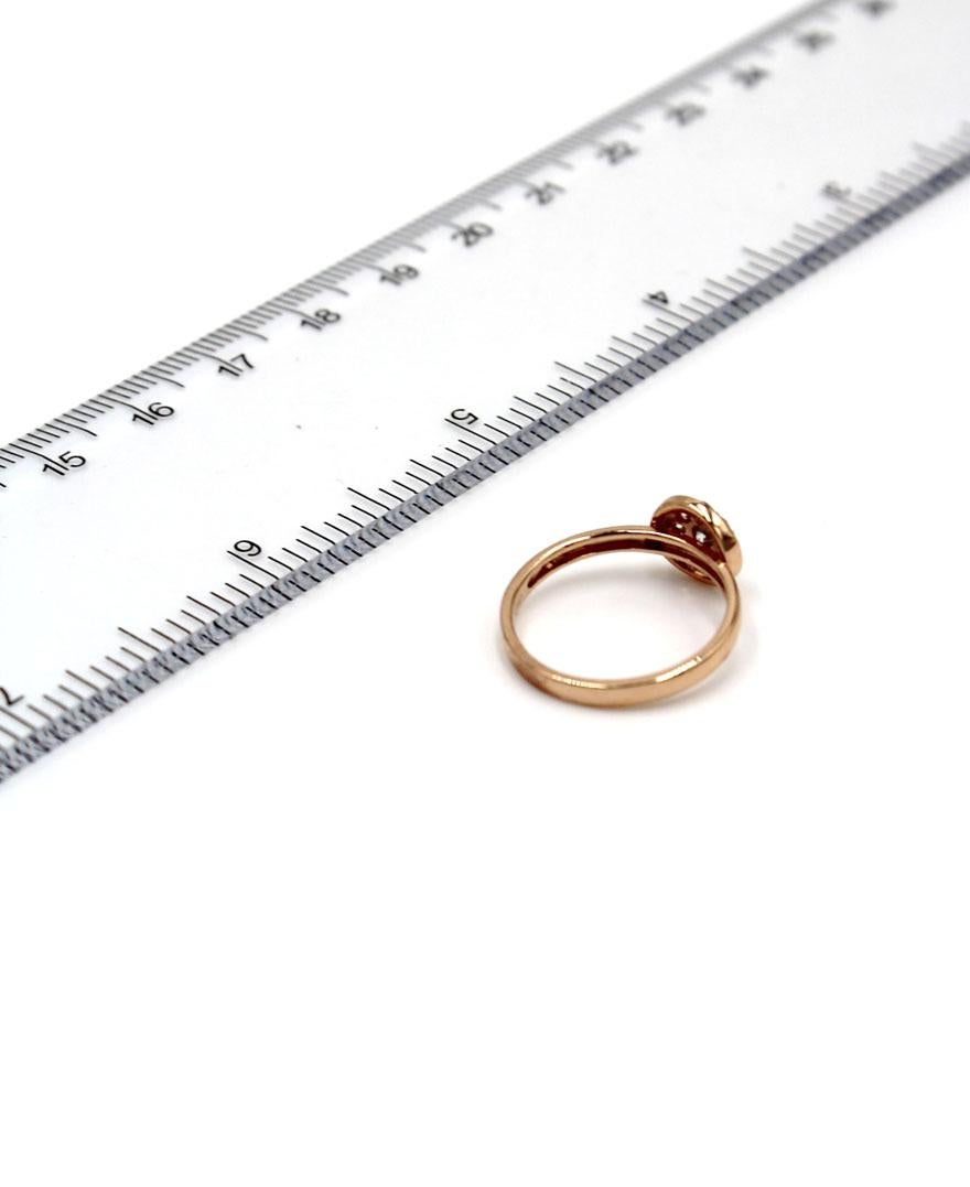 Women's High Polish Round Shaped Stackable Ring with Round Diamonds in 18K Rose Gold For Sale