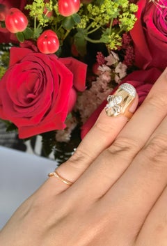 18K Rose Gold Honey Bee Finger Nail Diamond Ring