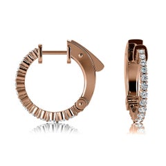18 Karat Rose Gold Hoop Diamond Earrings '1/2 Carat'